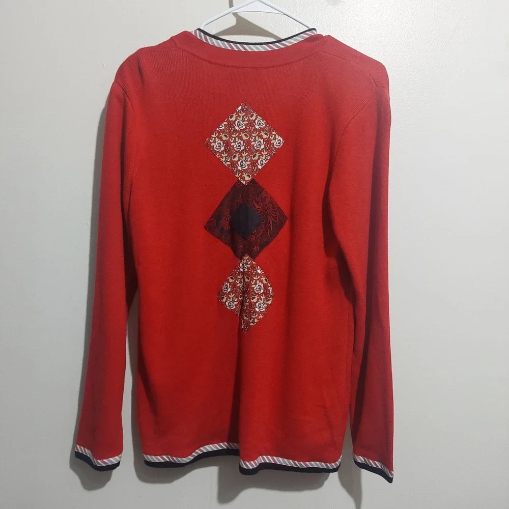 Koos of Course! Womens Small Knit Cardigan Shoulder Pads Long Sleeves Pockets